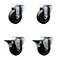 Service Caster 3.5'' Hard Rubber Wheel Swivel Top Plate Caster Set with 2 Posi Brakes, 4PK SCC-20S3514-HRS-2-PLB-2 - alternate 1